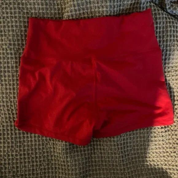 Butter-Luxe High Waisted Red Biker Short - Picture 4 of 4